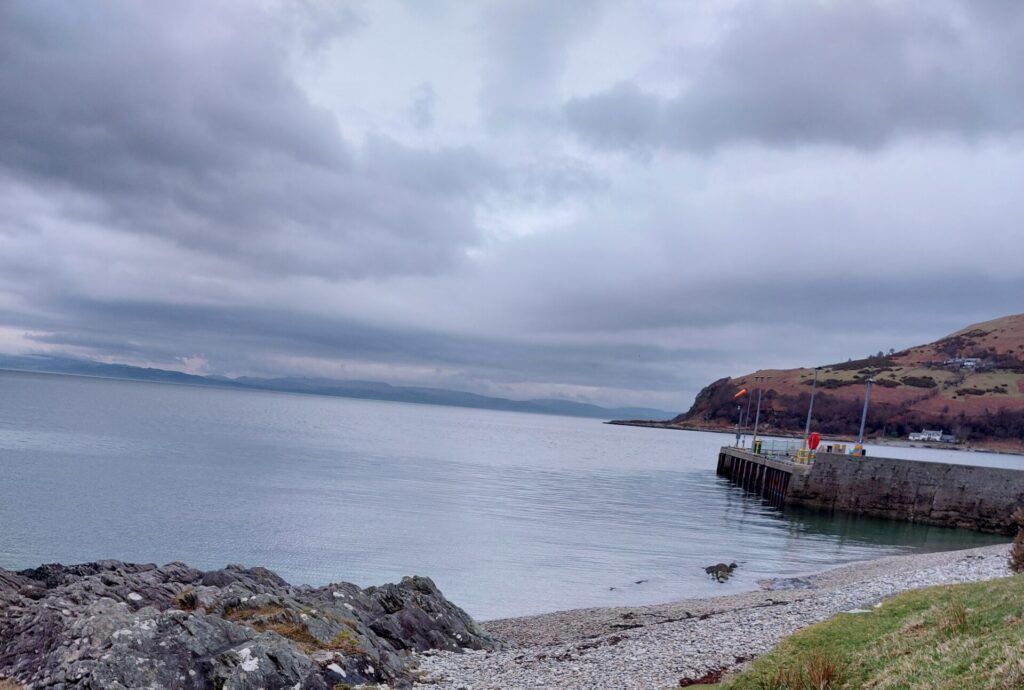 Sheltered shore of Lochranza, next to Lochranza ferry terminal, Isle of Arran