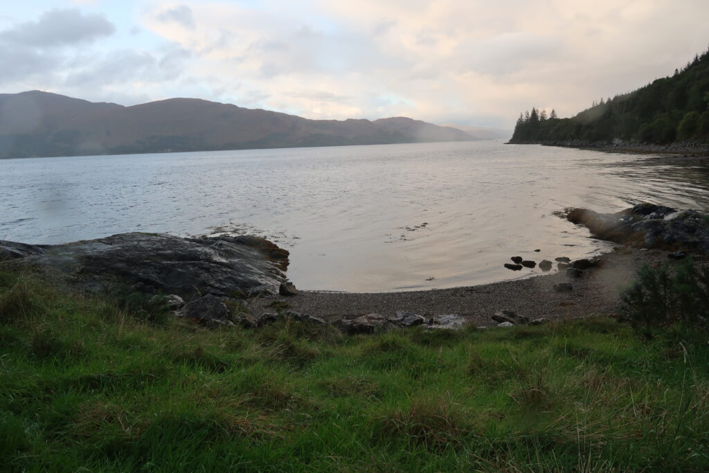 Sheltered bay overlooking Loch Linnhe